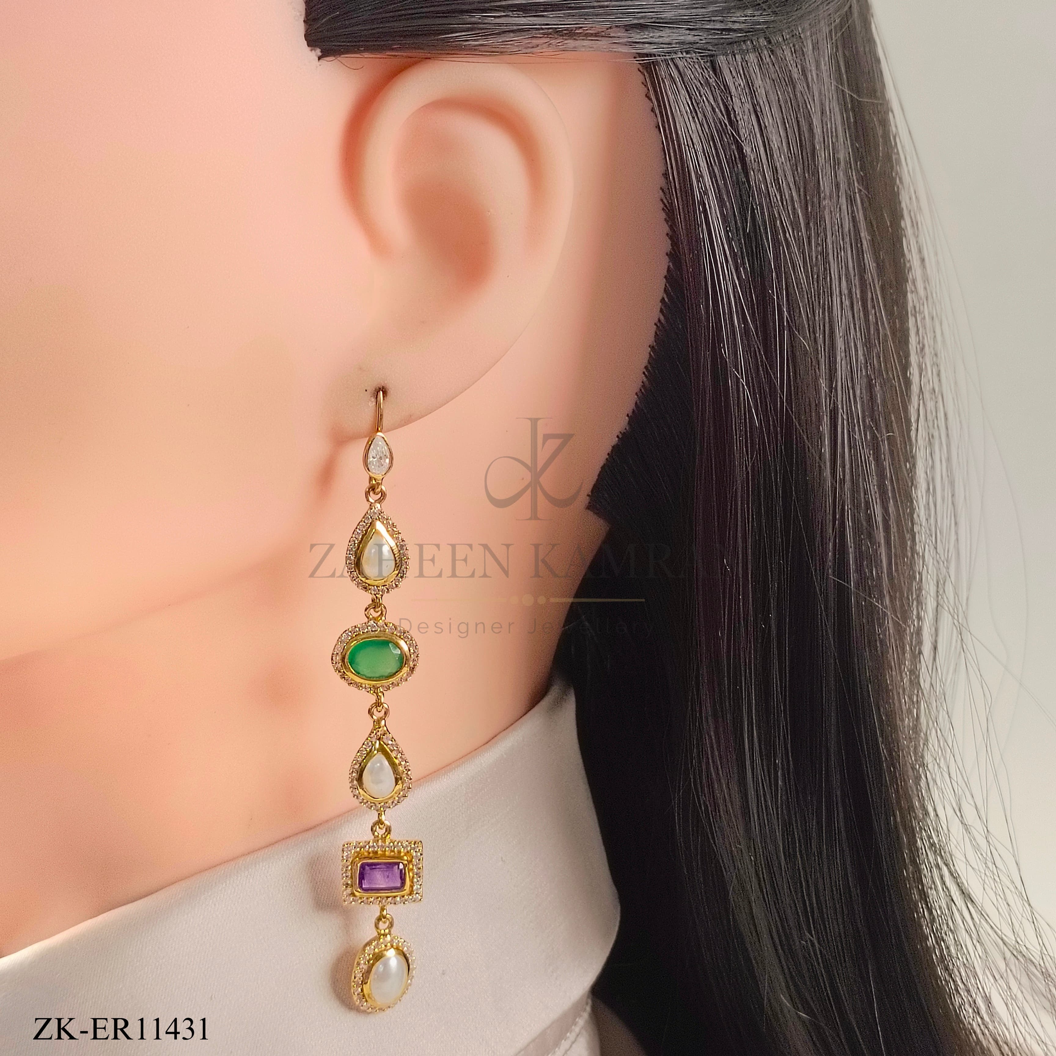 925 EMERALD EARRINGS