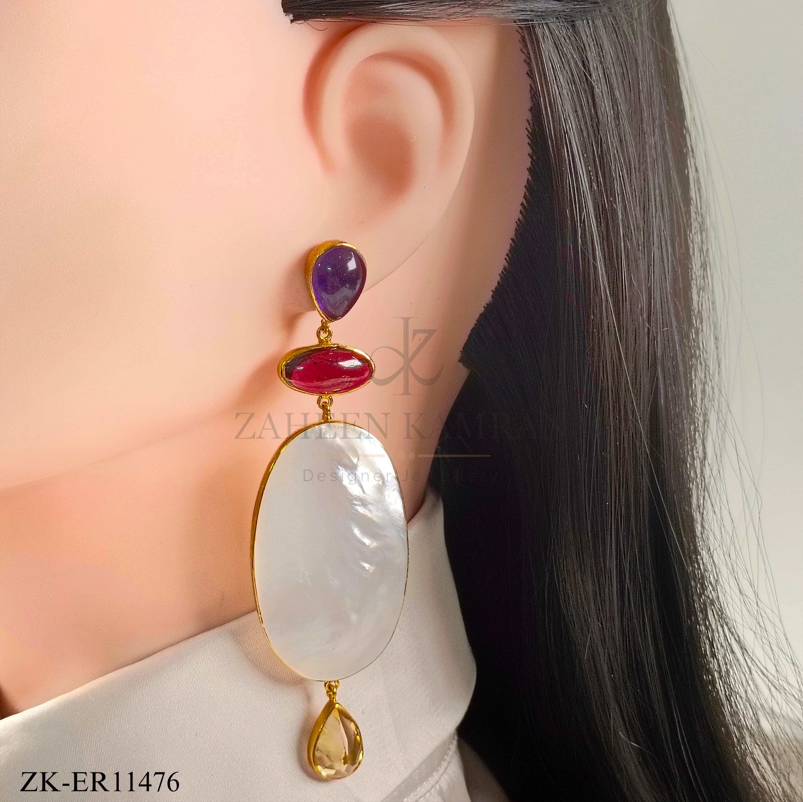 925 WHITE OPAL EARRINGS