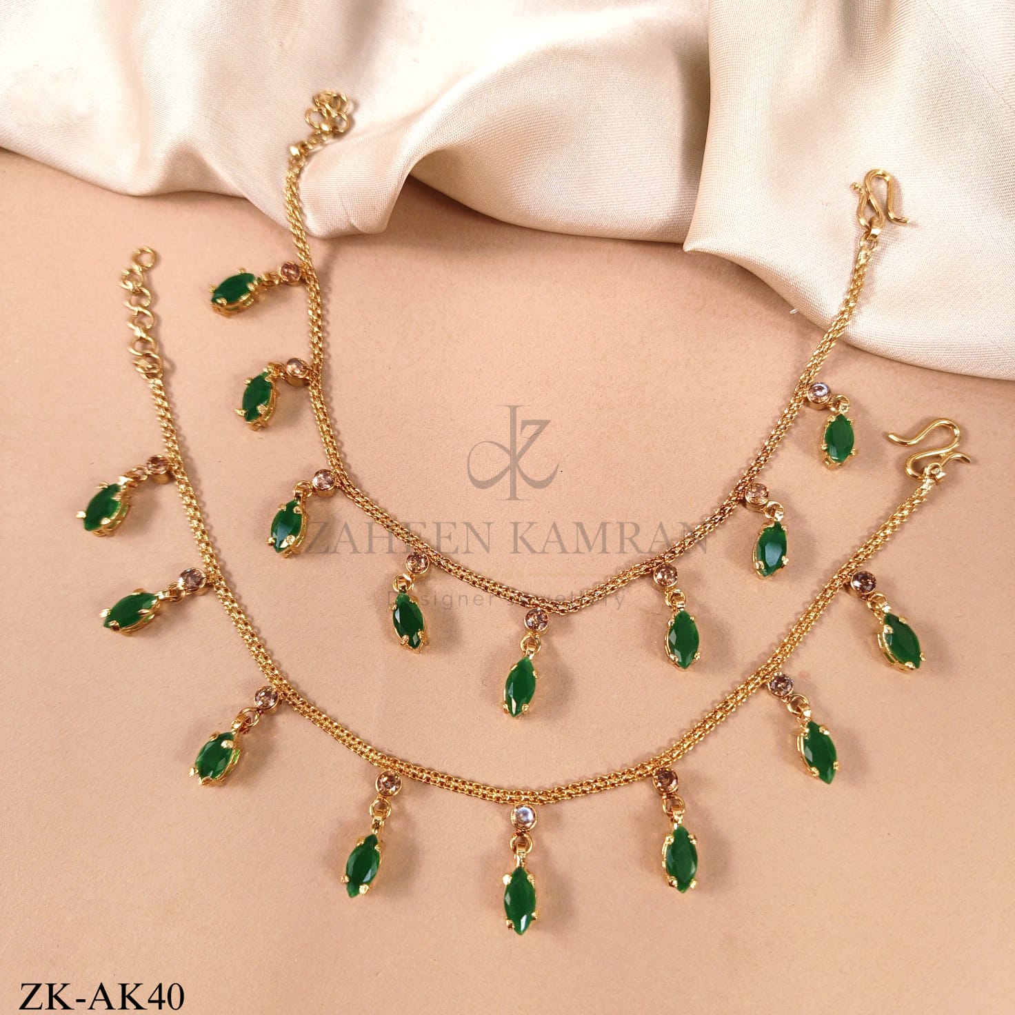 EMERALD ANKLETS