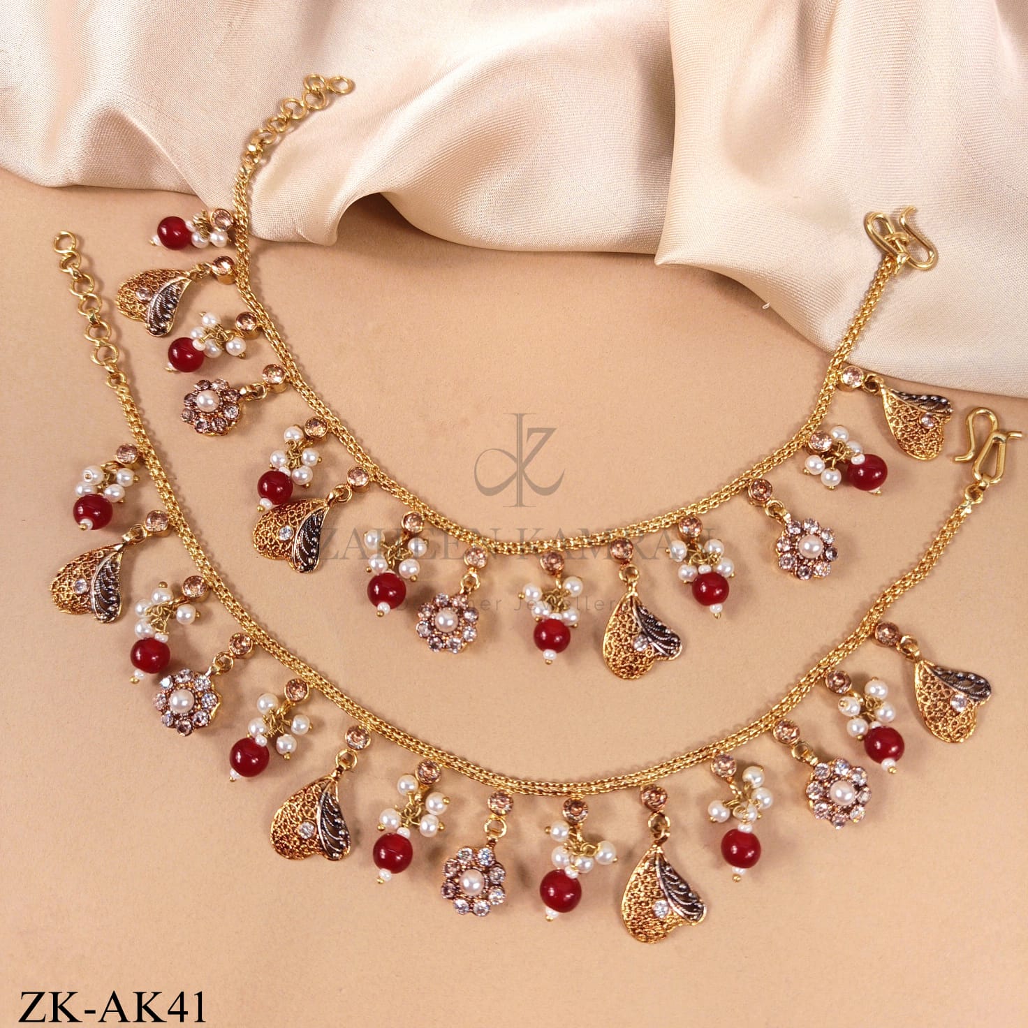 PINK FLORA ANKLETS