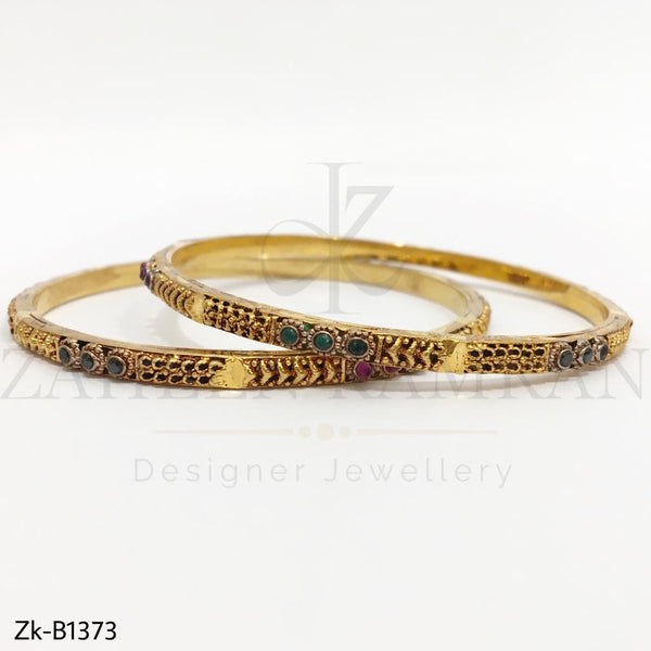 Gold Plated Emerald Bangles