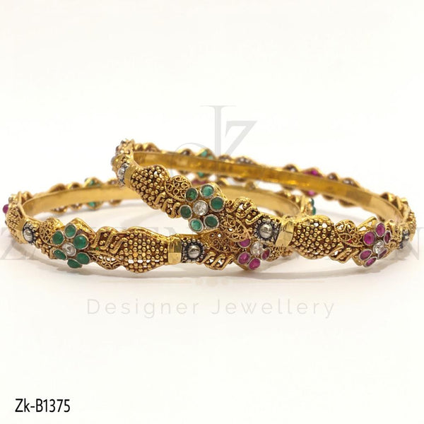 Golden Floral Bangles