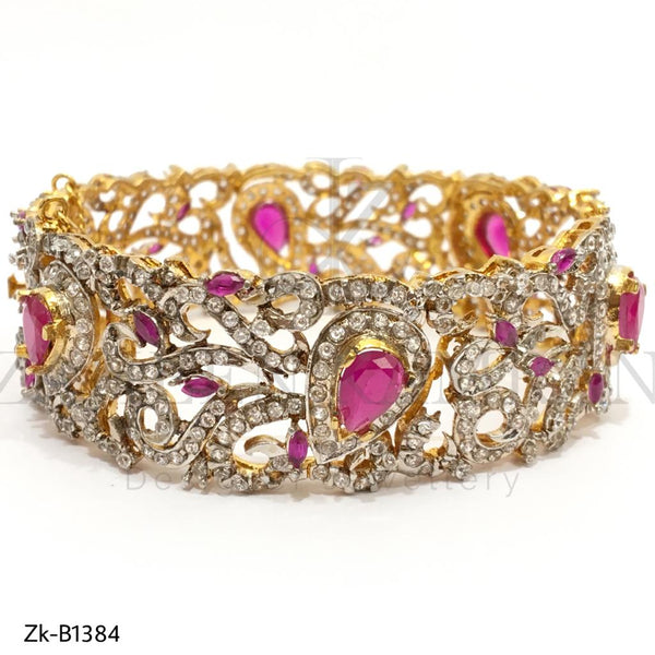 Ruby&White Zircons Bangle