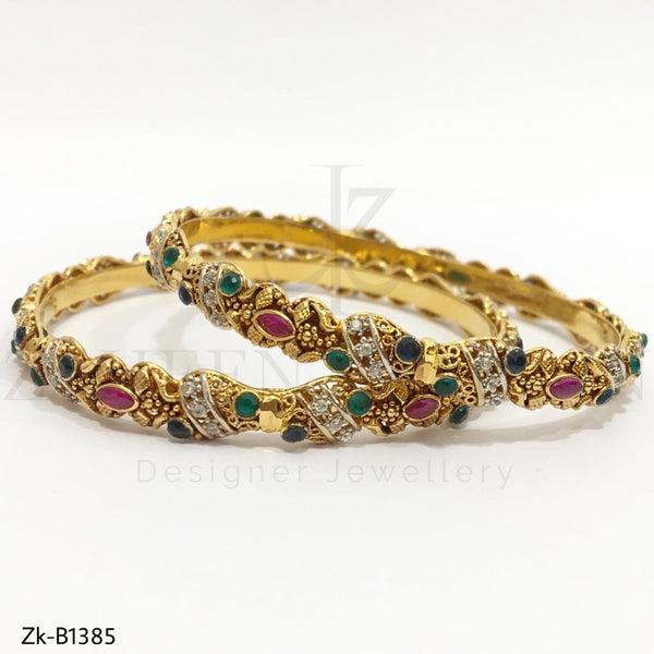 Multi Stoned Kundan Bangles