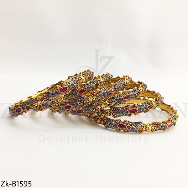 Sapphire Ruby Gold Bangles