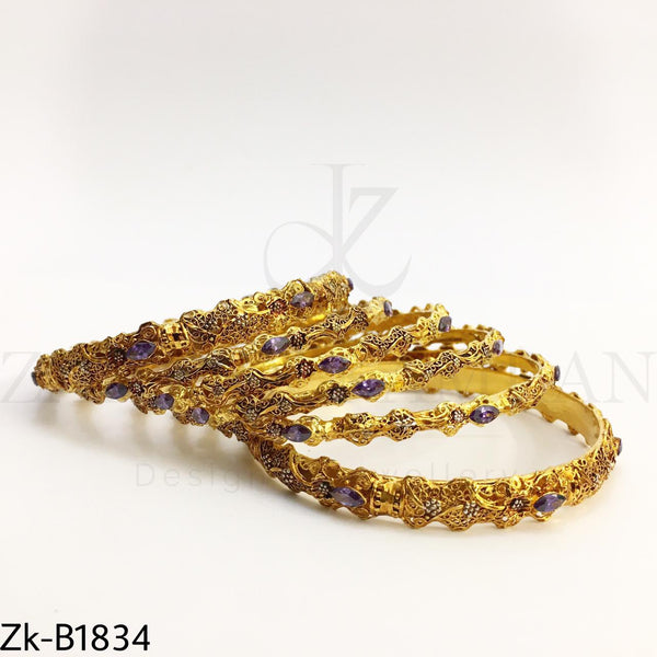 Amethyst gold bangles