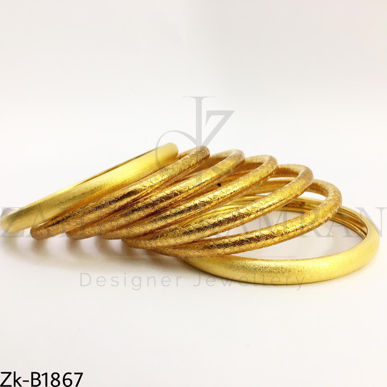 Golden textured bangles