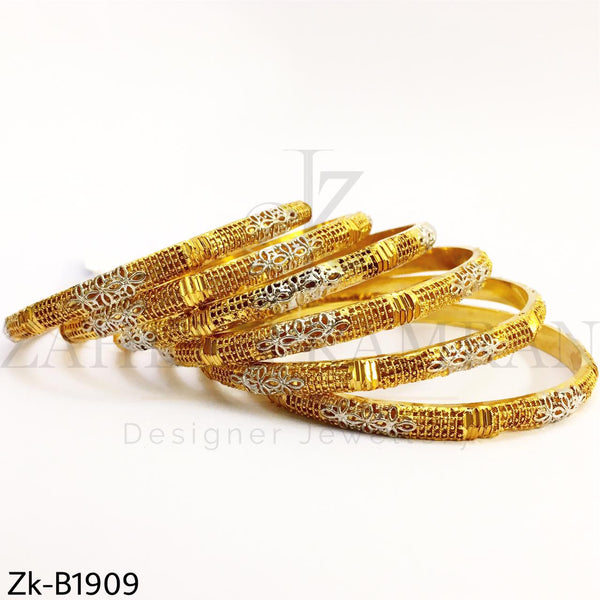 Silver golden detailed bangles