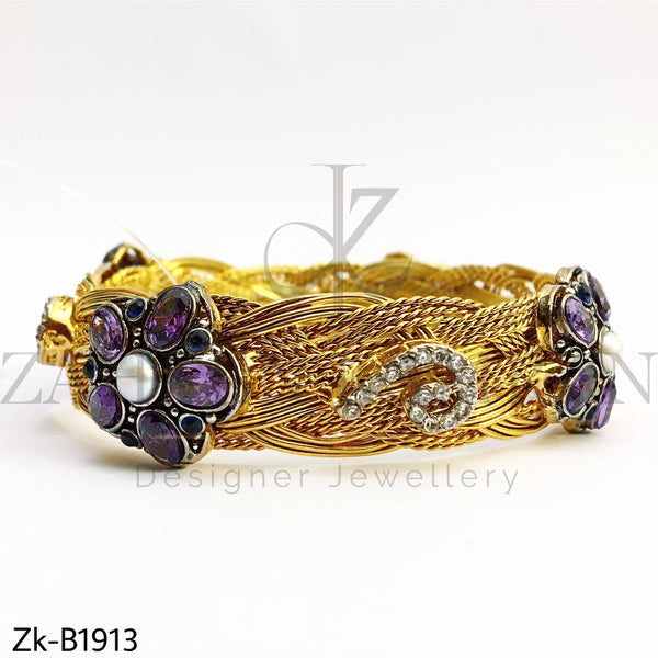 Twisted amethyst bangle