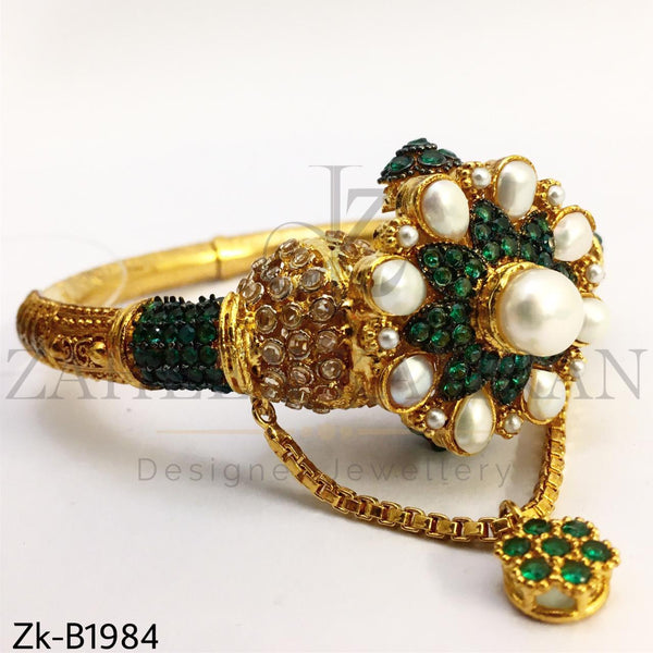 Emerald vintage bangle