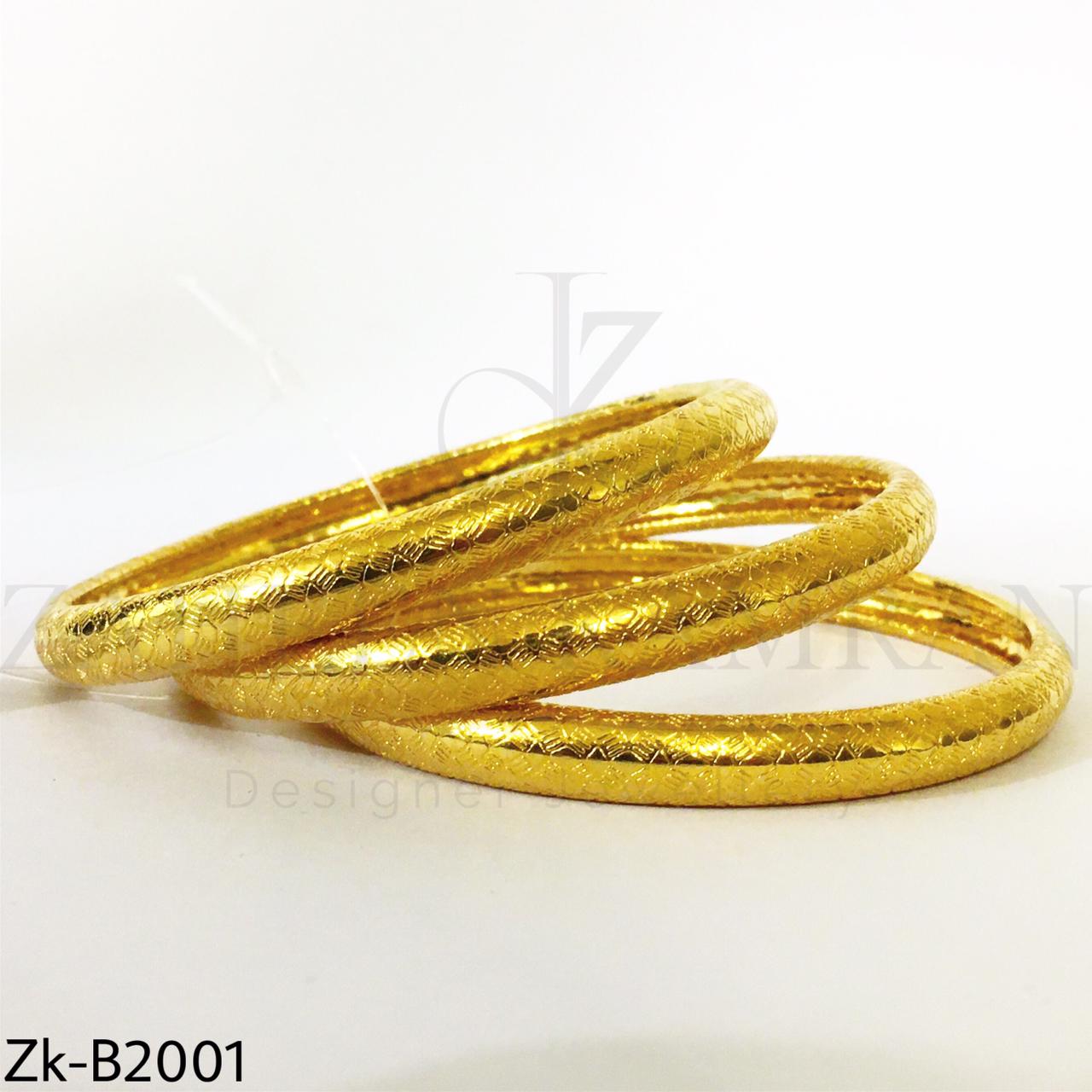 Golden textured bangles