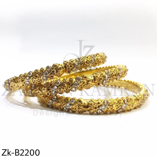 Golden zircons bangles