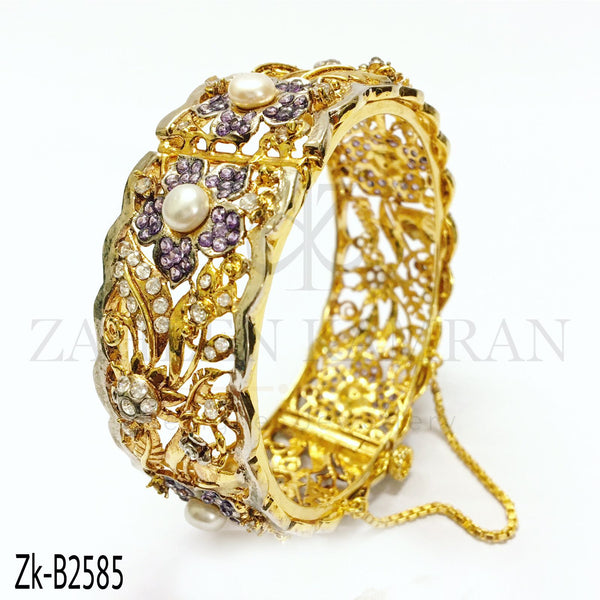 Amethyst golden bangle