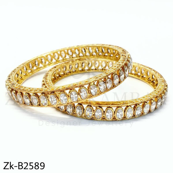 Sleek zircon pair bangle