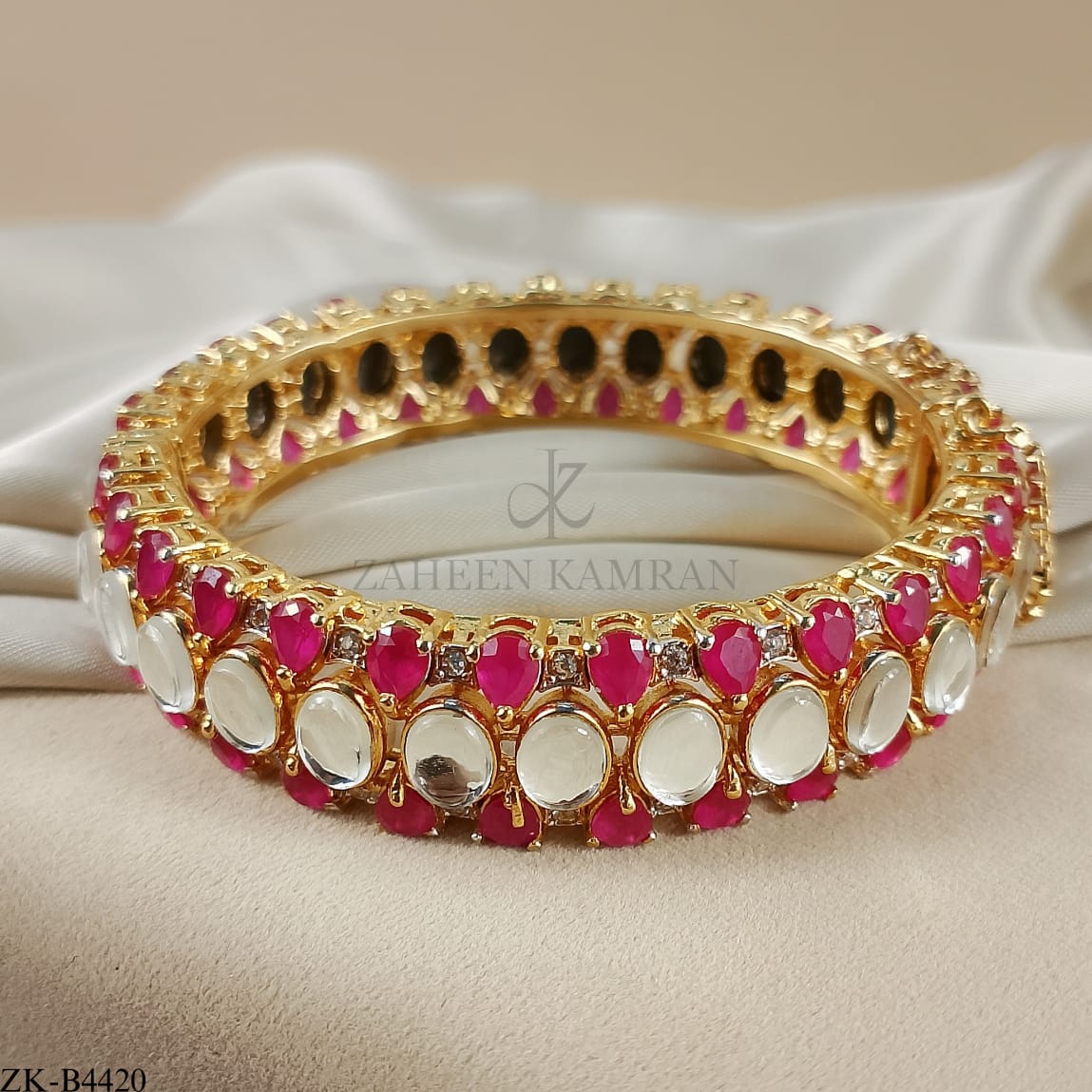 PINK ZIRCONIA BANGLE