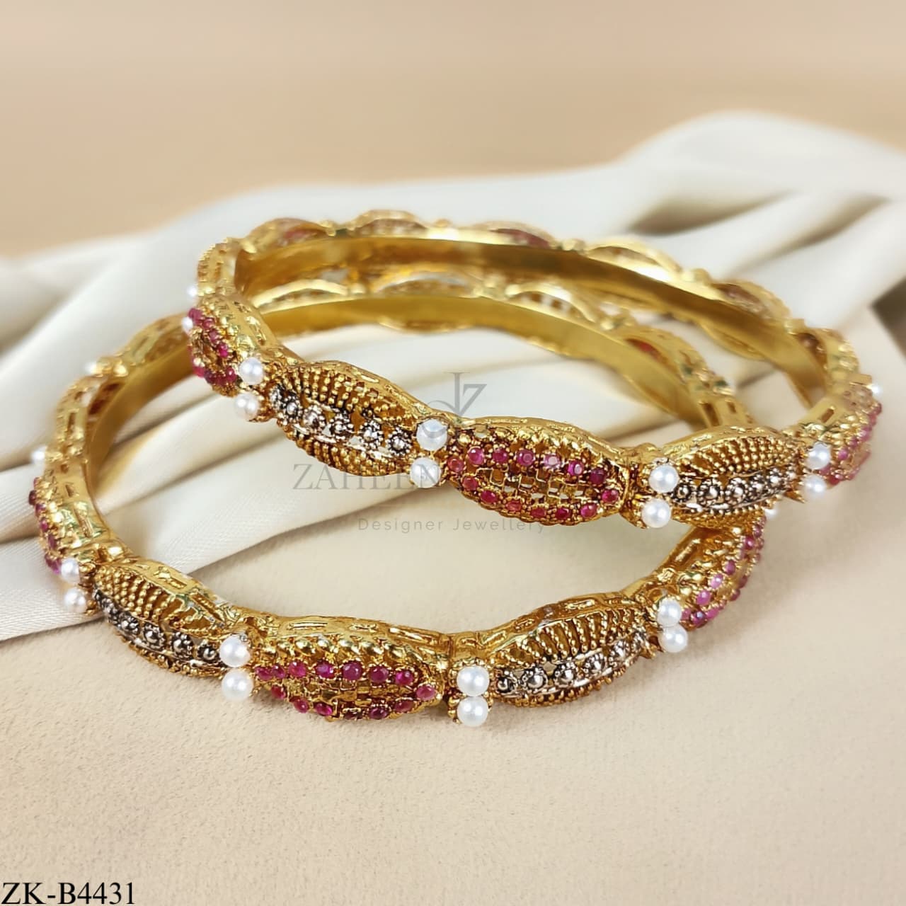 PINK ZIRCONIA BANGLES
