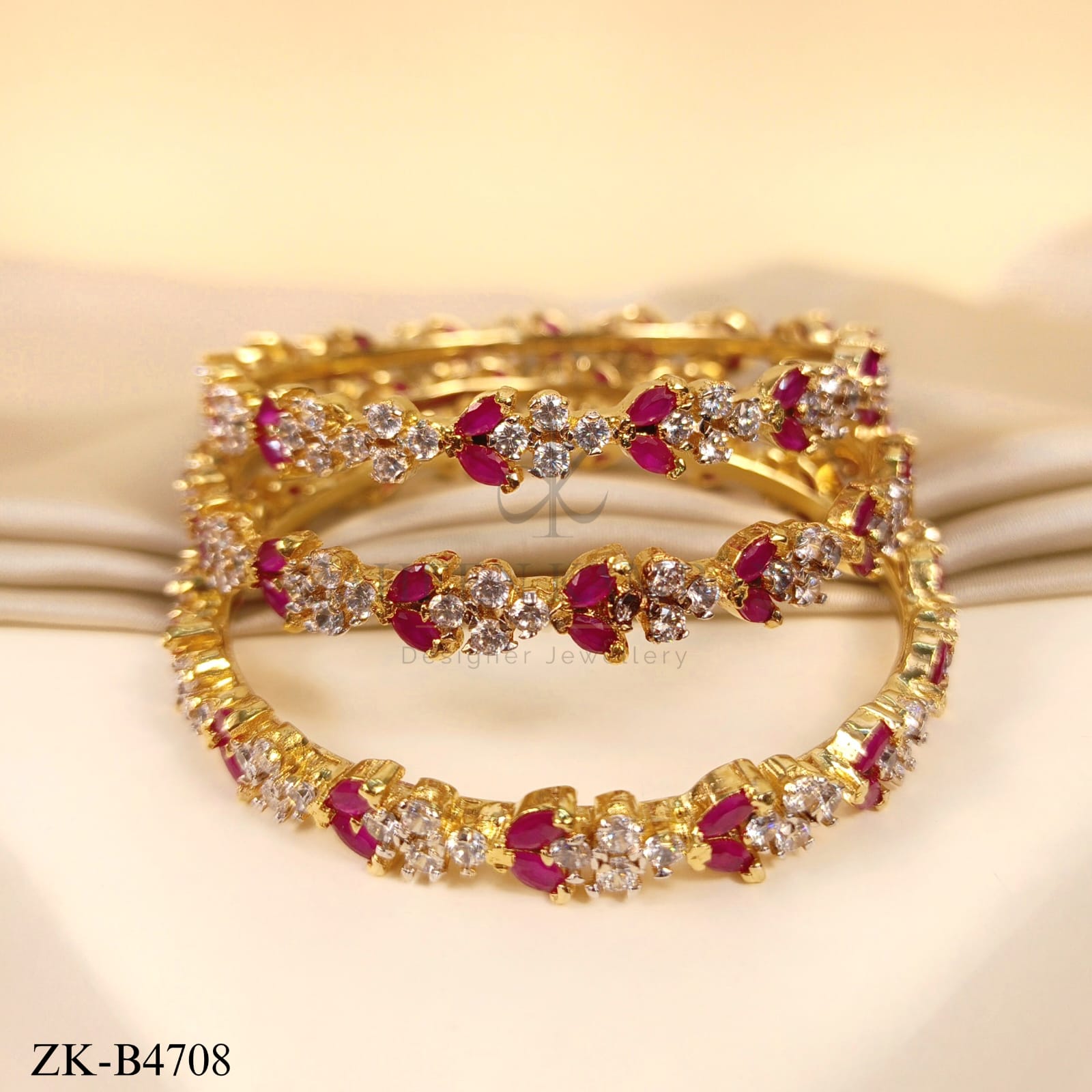 PINK ZIRCONIA BANGLES