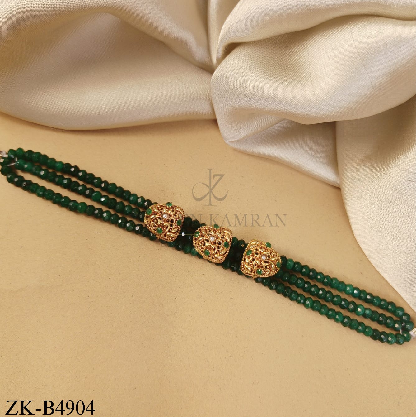 EMERALD BEADED MOTIF BRACELET