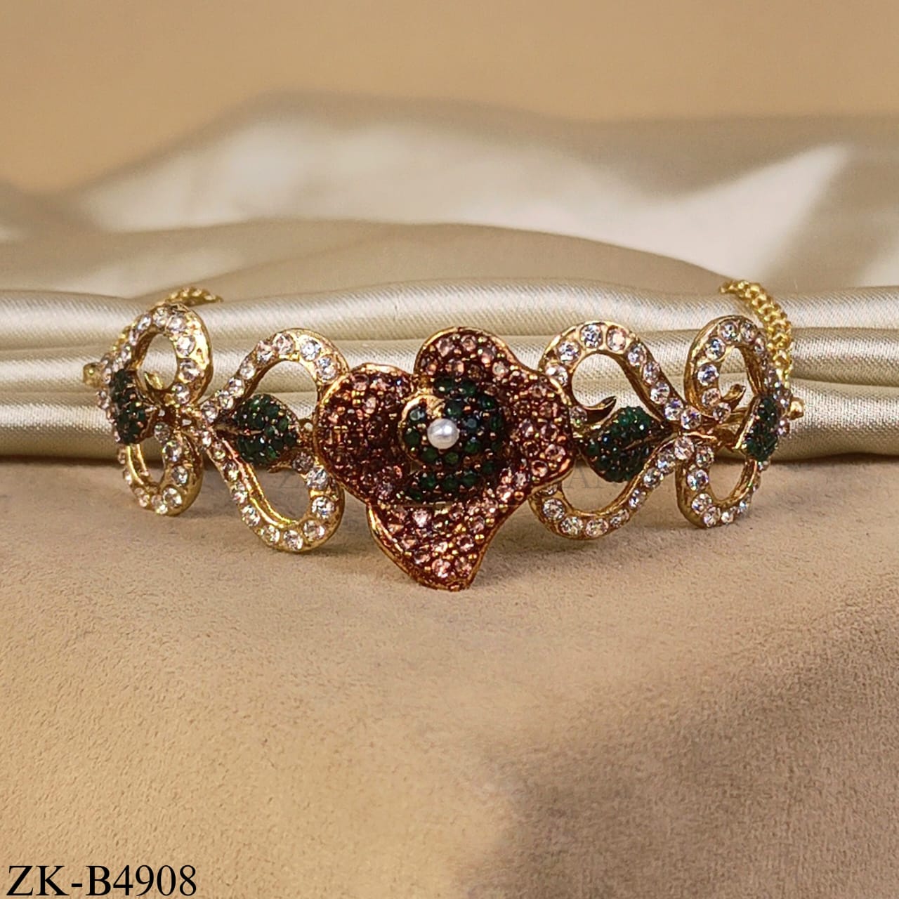 CHAMPAGNE EMERALD VINE BRACELET