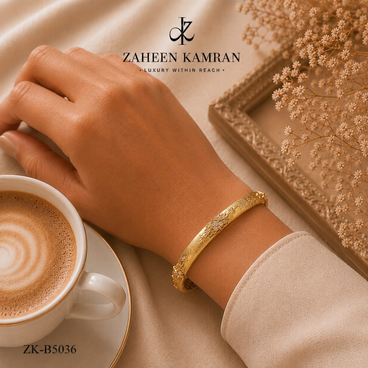 FLORAL ZIRCONIAN CUFF