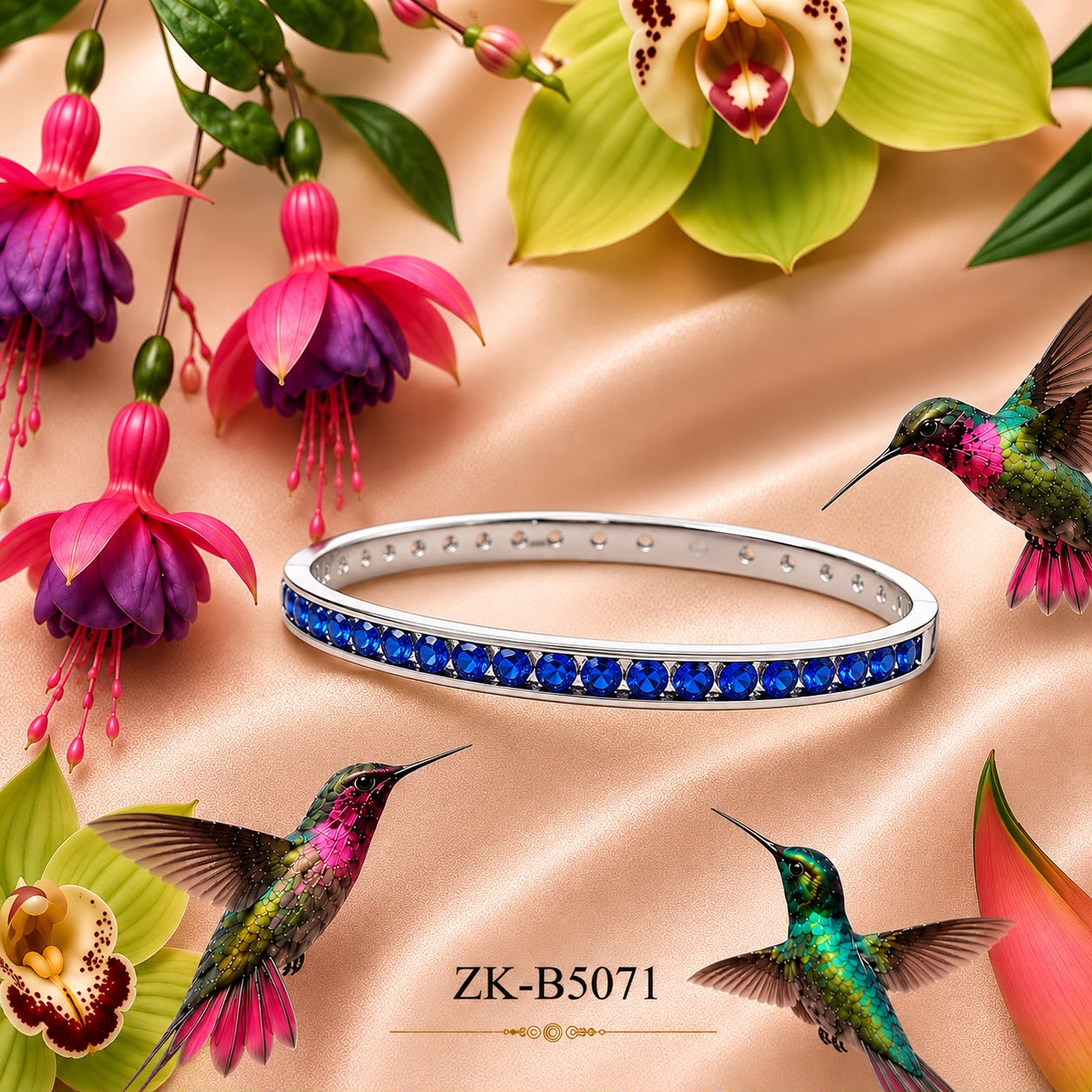 SAPPHIRE SILVER BANGLE