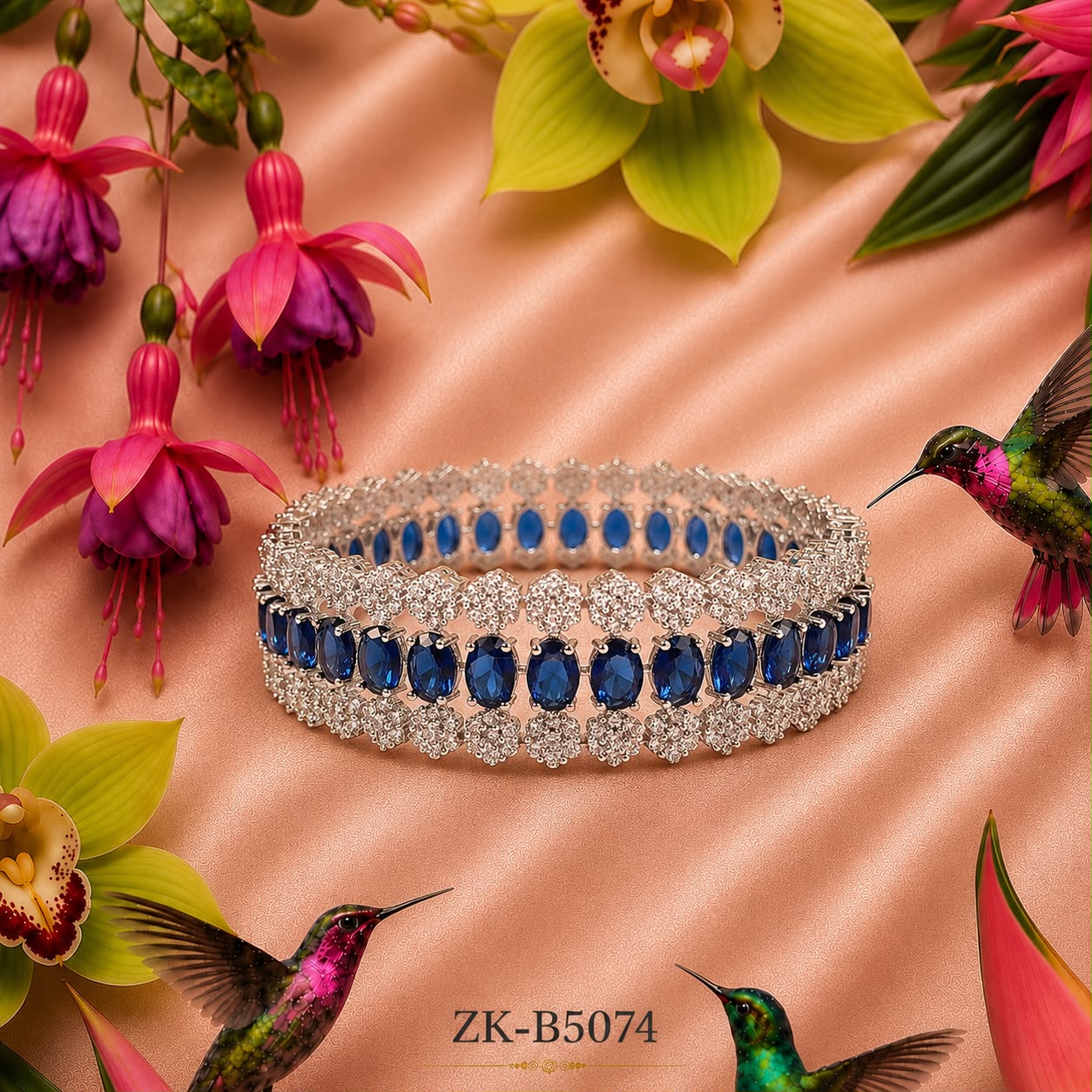 SAPPHIRE ZIRCONIAN BANGLE