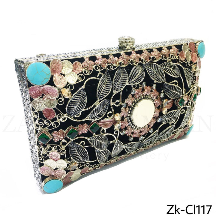 Signature silver clutch