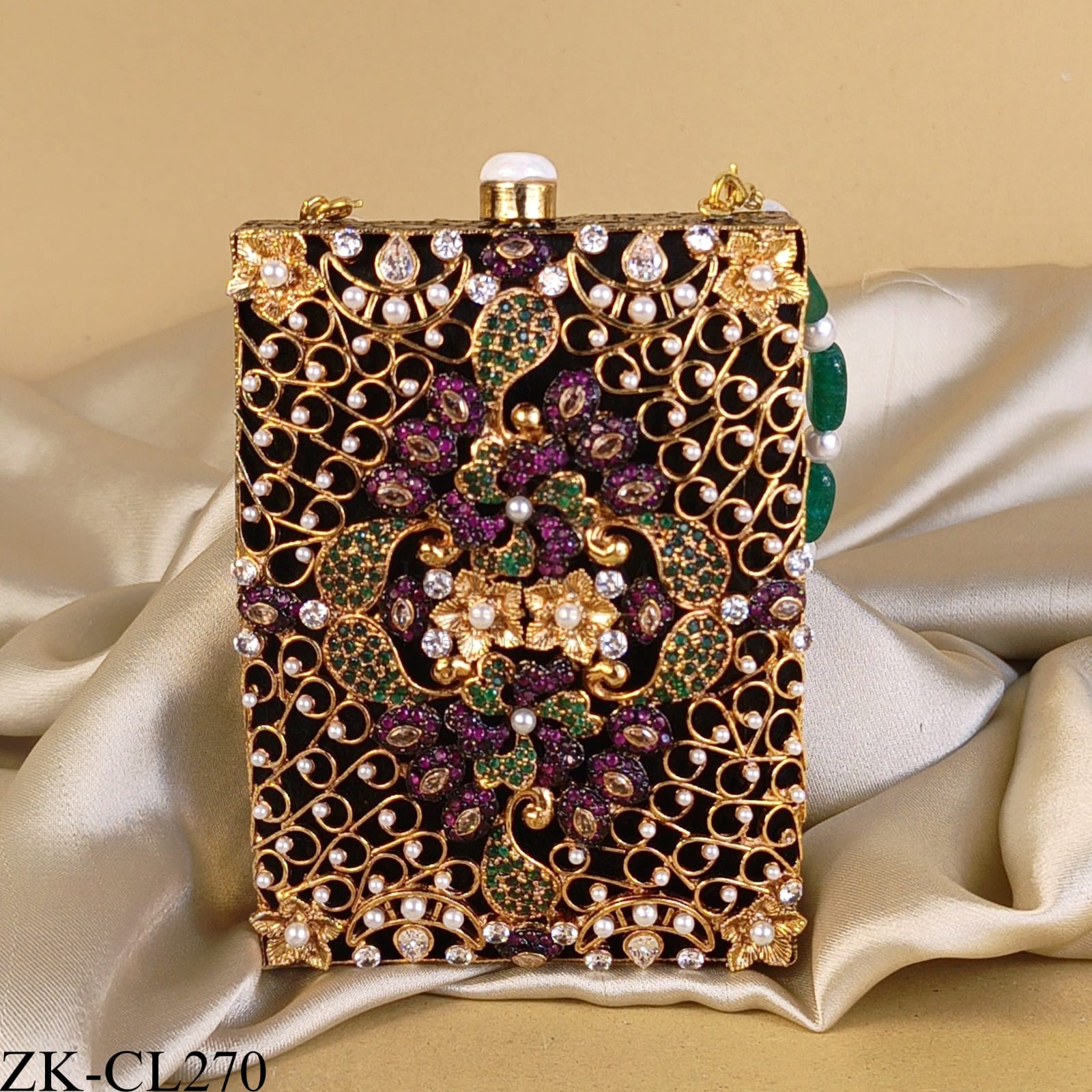 AMETHYST EMERALD SQUARE CLUTCH