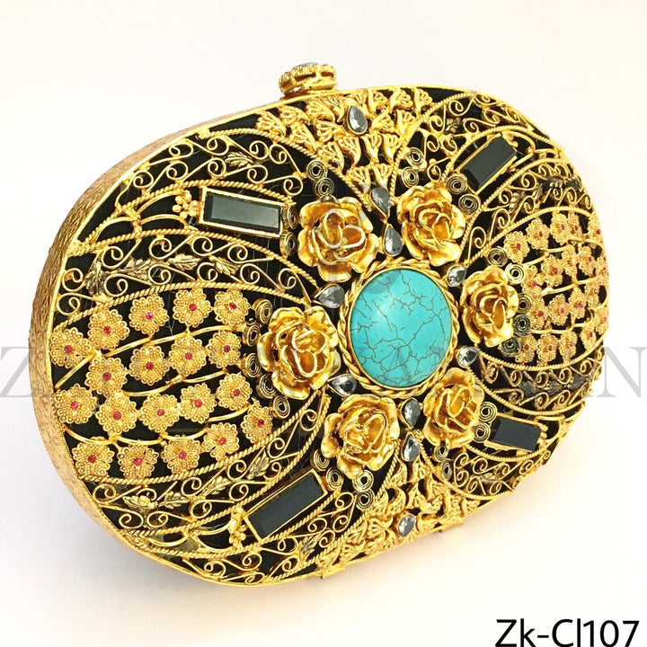 Signature oval clutch