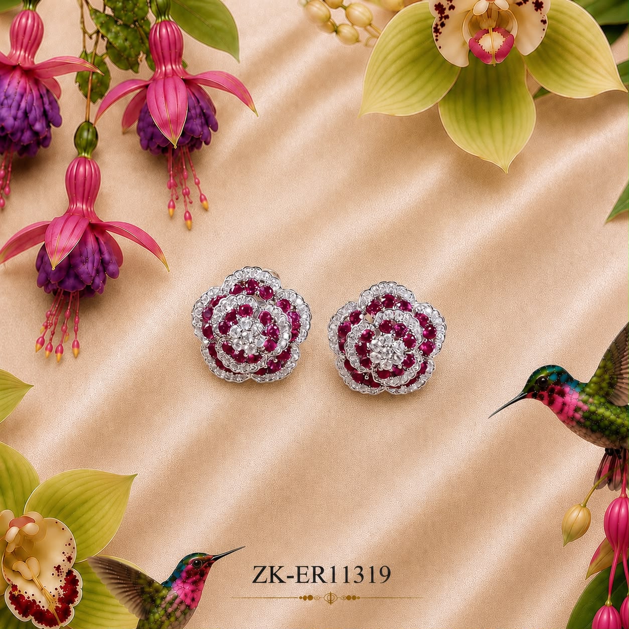 Ruby Floret Earrings