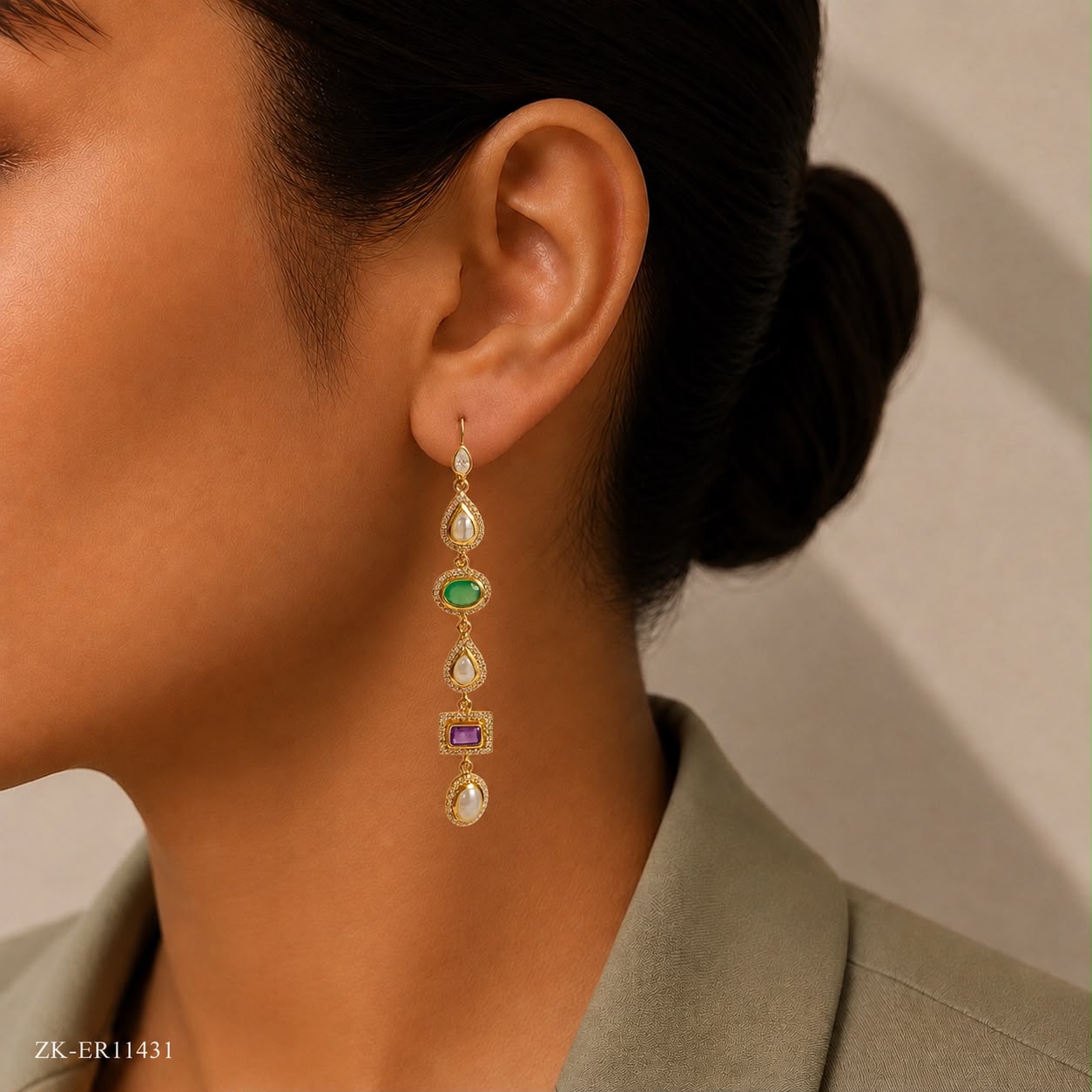925 EMERALD EARRINGS