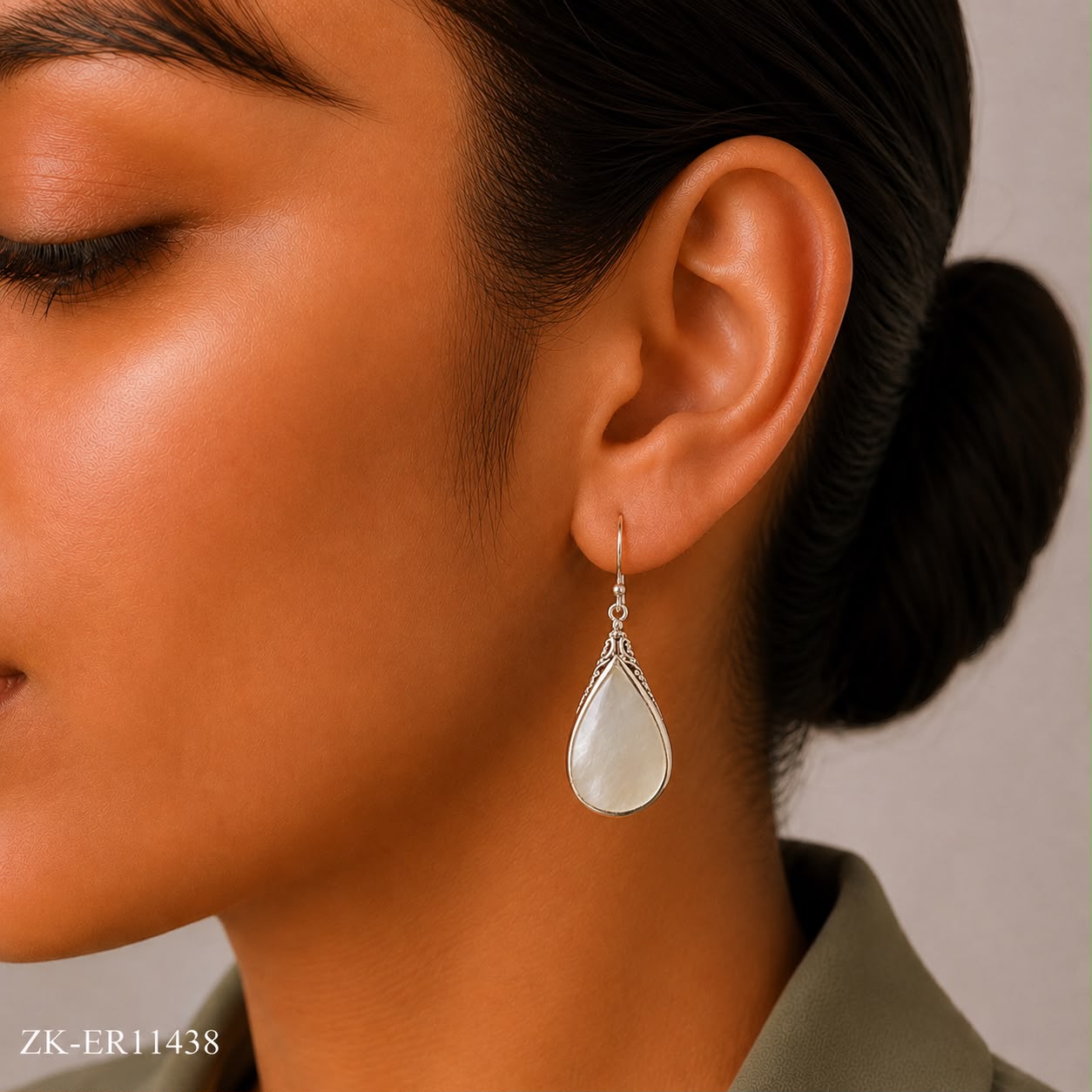 925 WHITE OPAL EARRINGS
