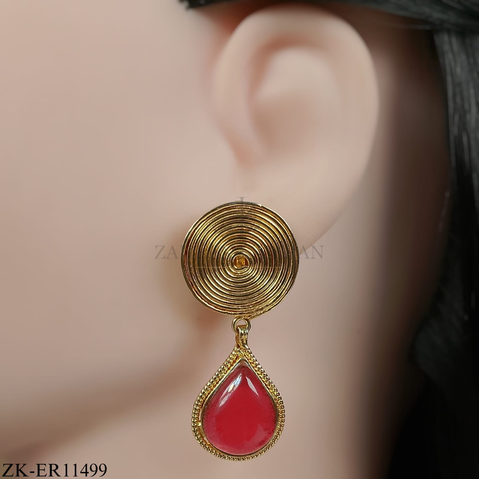 SWIRL GARNET EARRINGS