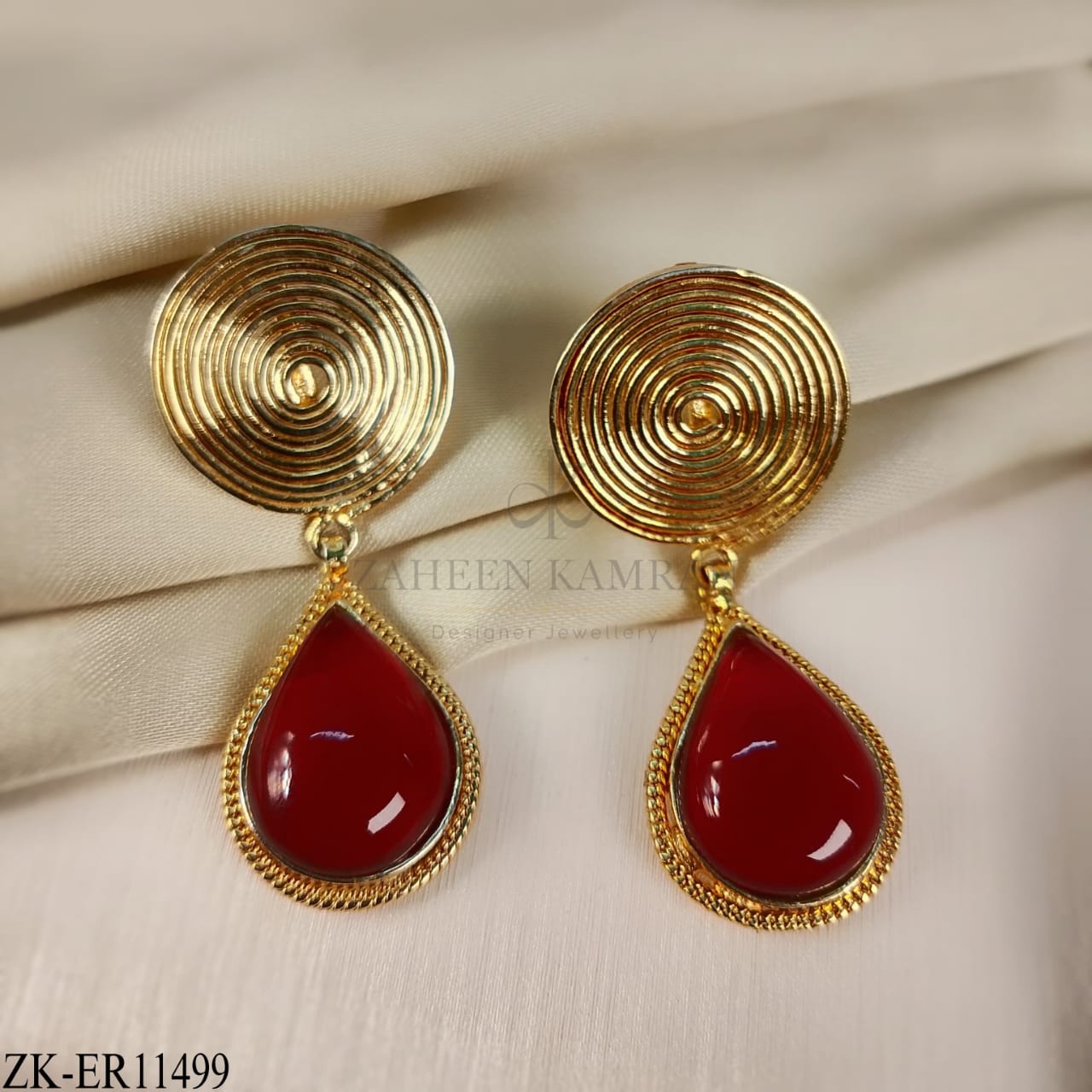 SWIRL GARNET EARRINGS