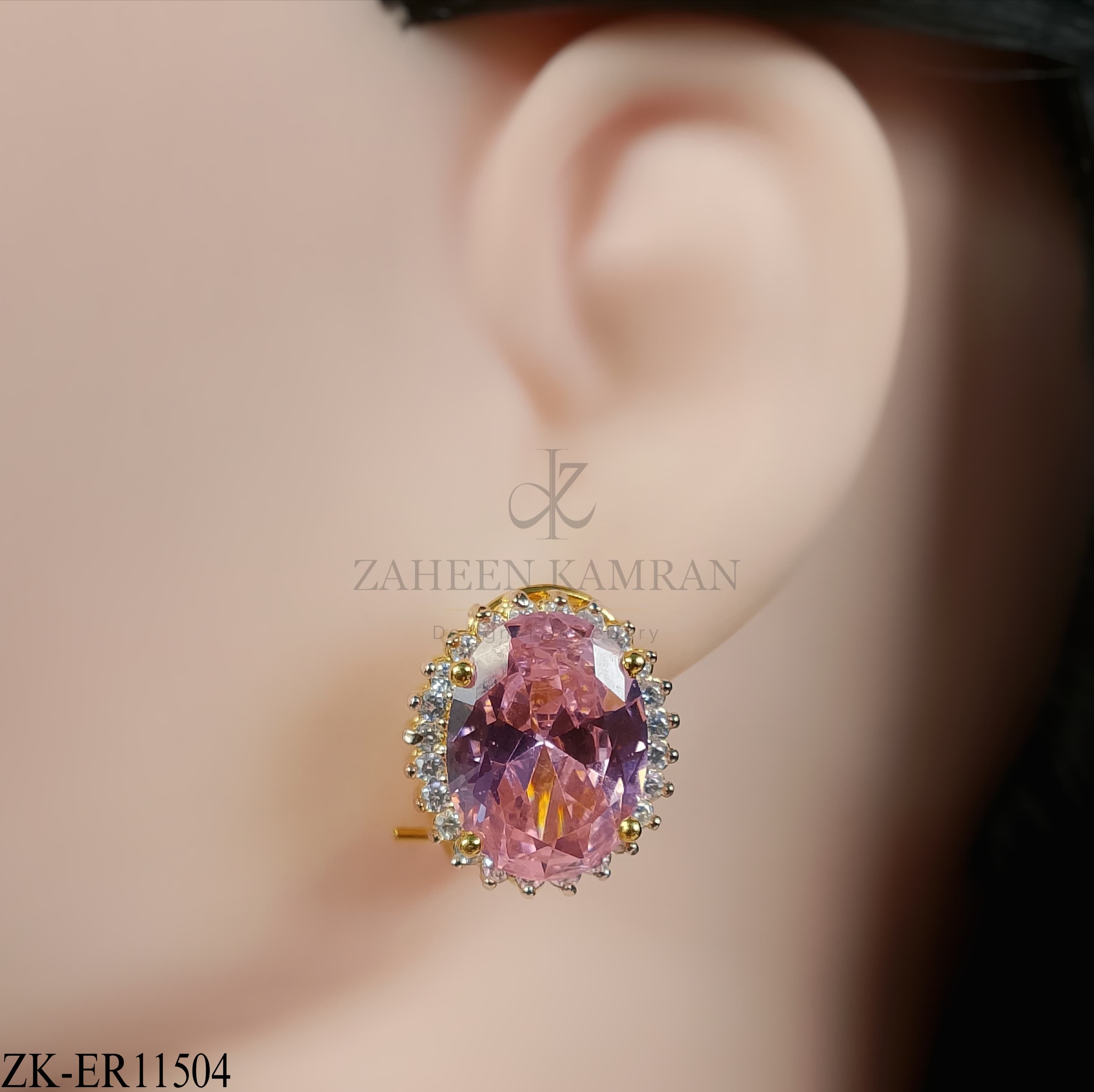 PINK STONE EARRINGS