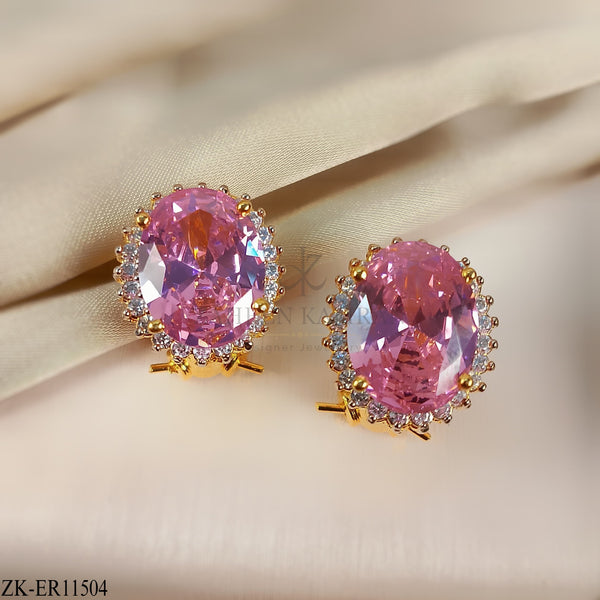 PINK STONE EARRINGS