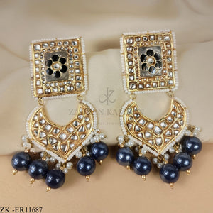 KUNDAN SQUARE EARRINGS