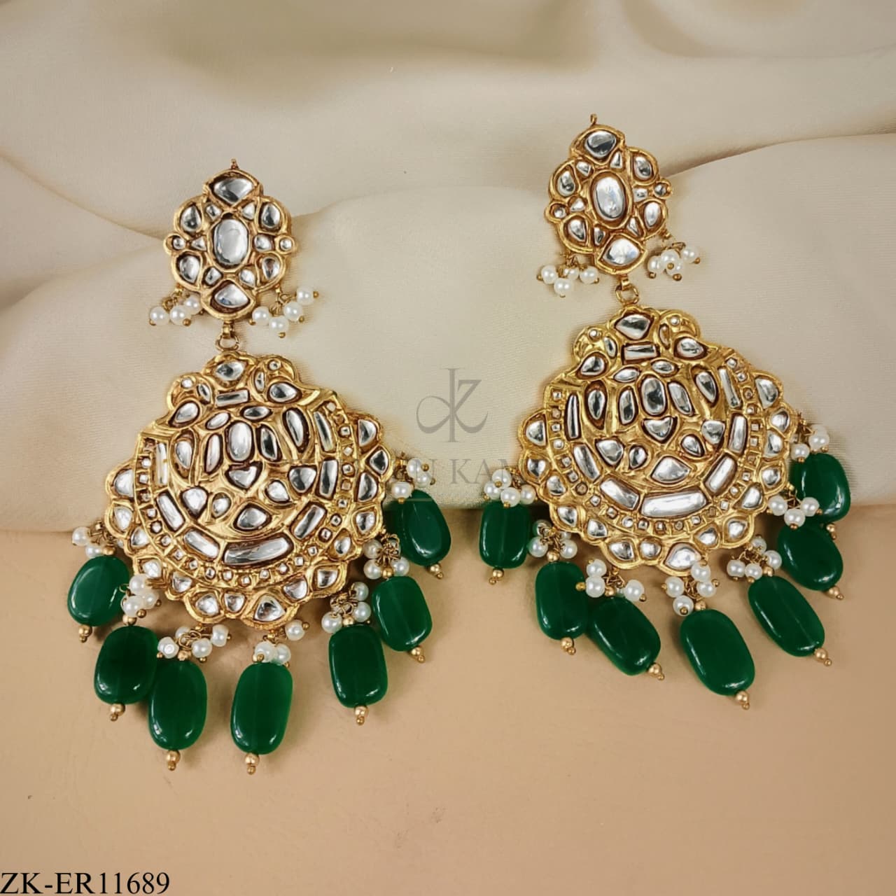 KUNDAN EMERALD EARRINGS