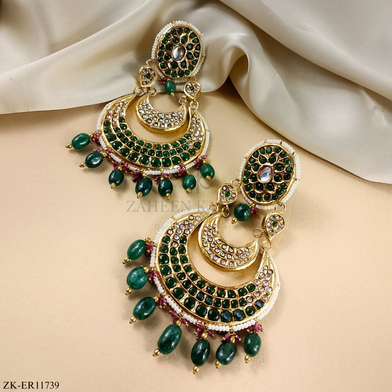 KUNDAN EMERALD EARRINGS