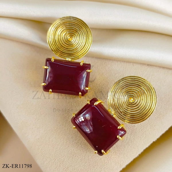 GARNET LOOP EARRINGS