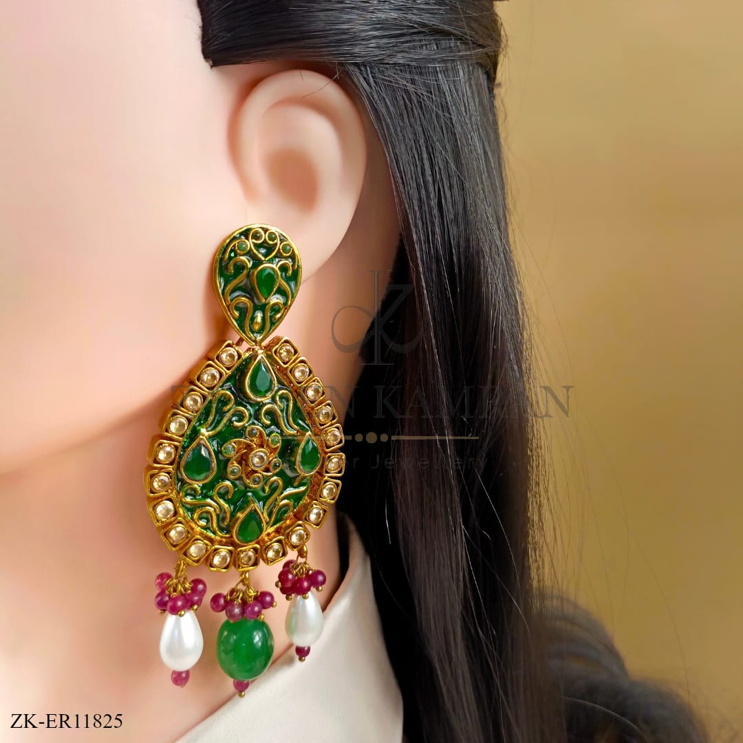 EMERALD MEENA EARRINGS