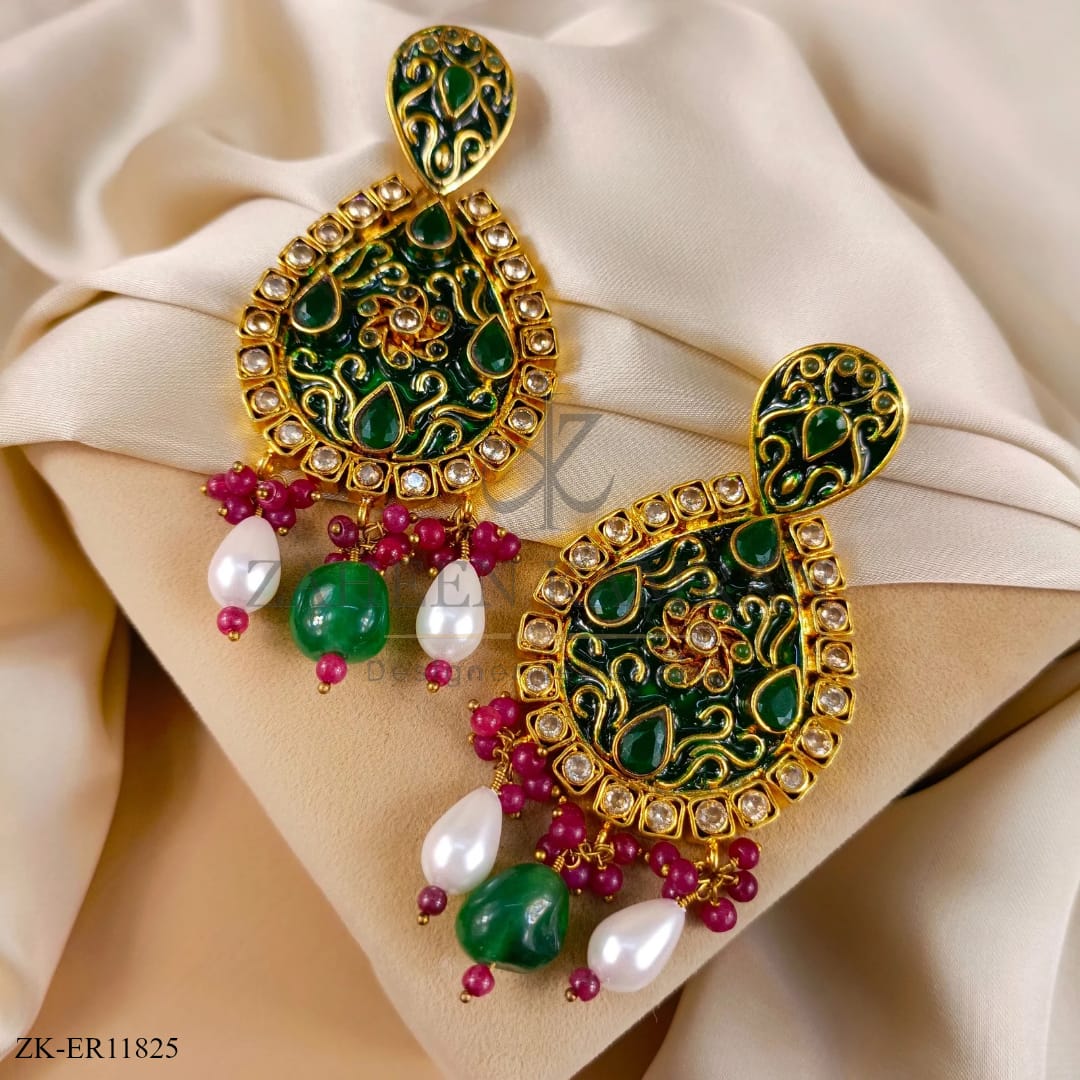 EMERALD MEENA EARRINGS