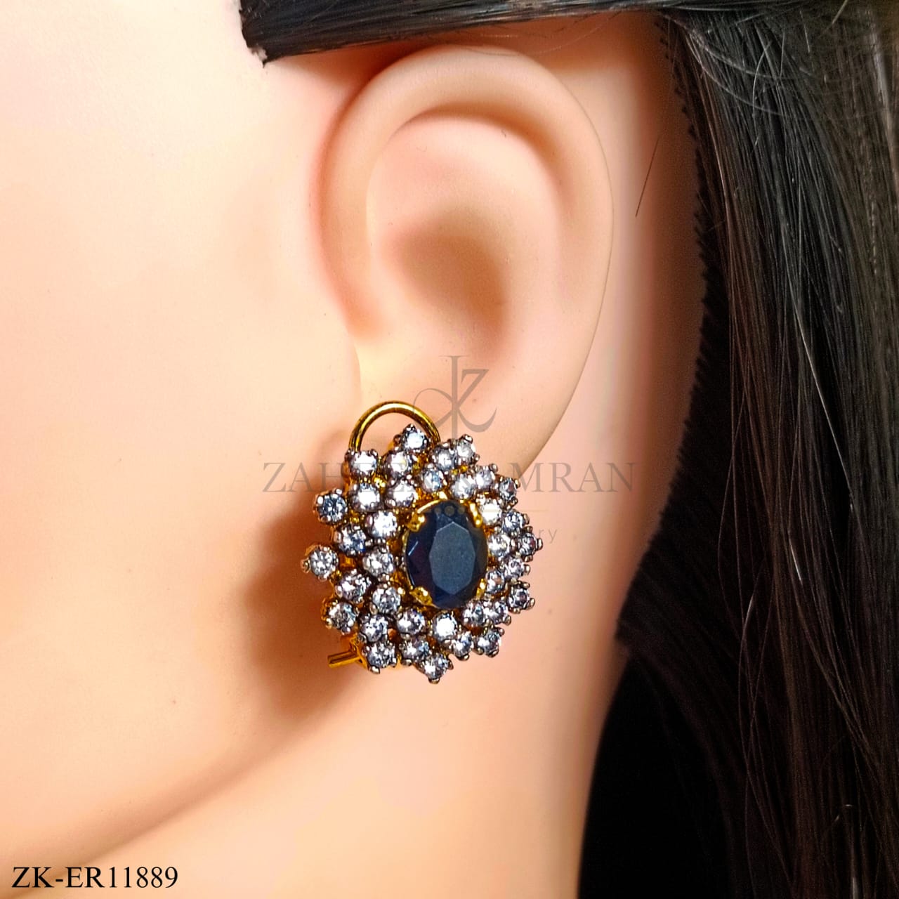 SAPPHIRE SMOKY EARRINGS