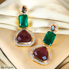 EMERALD GARNET EARRINGS