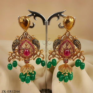 ANTIQUE EMERALD EARRINGS