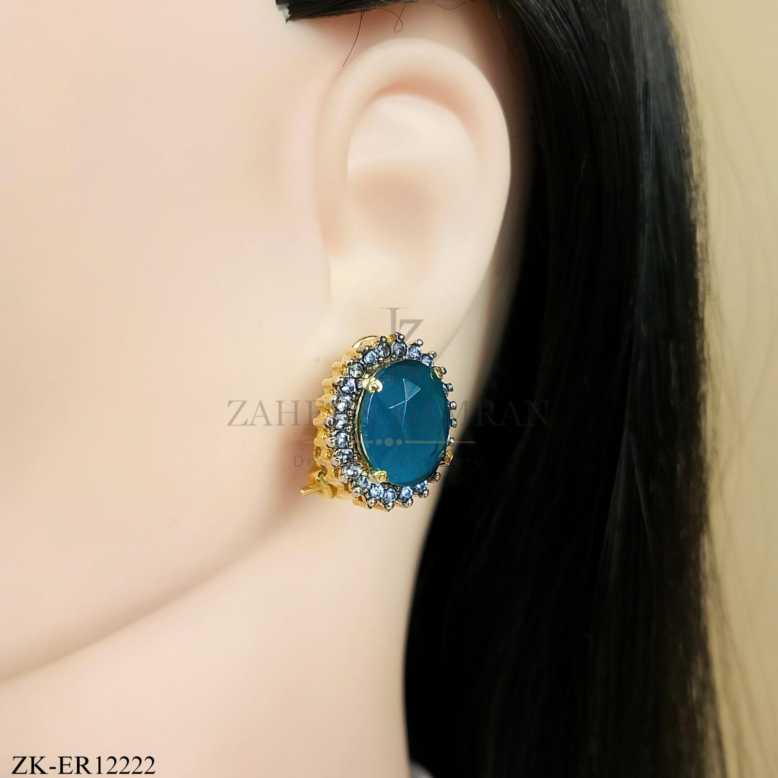 TEAL STONE EARRINGS