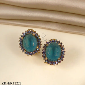 TEAL STONE EARRINGS