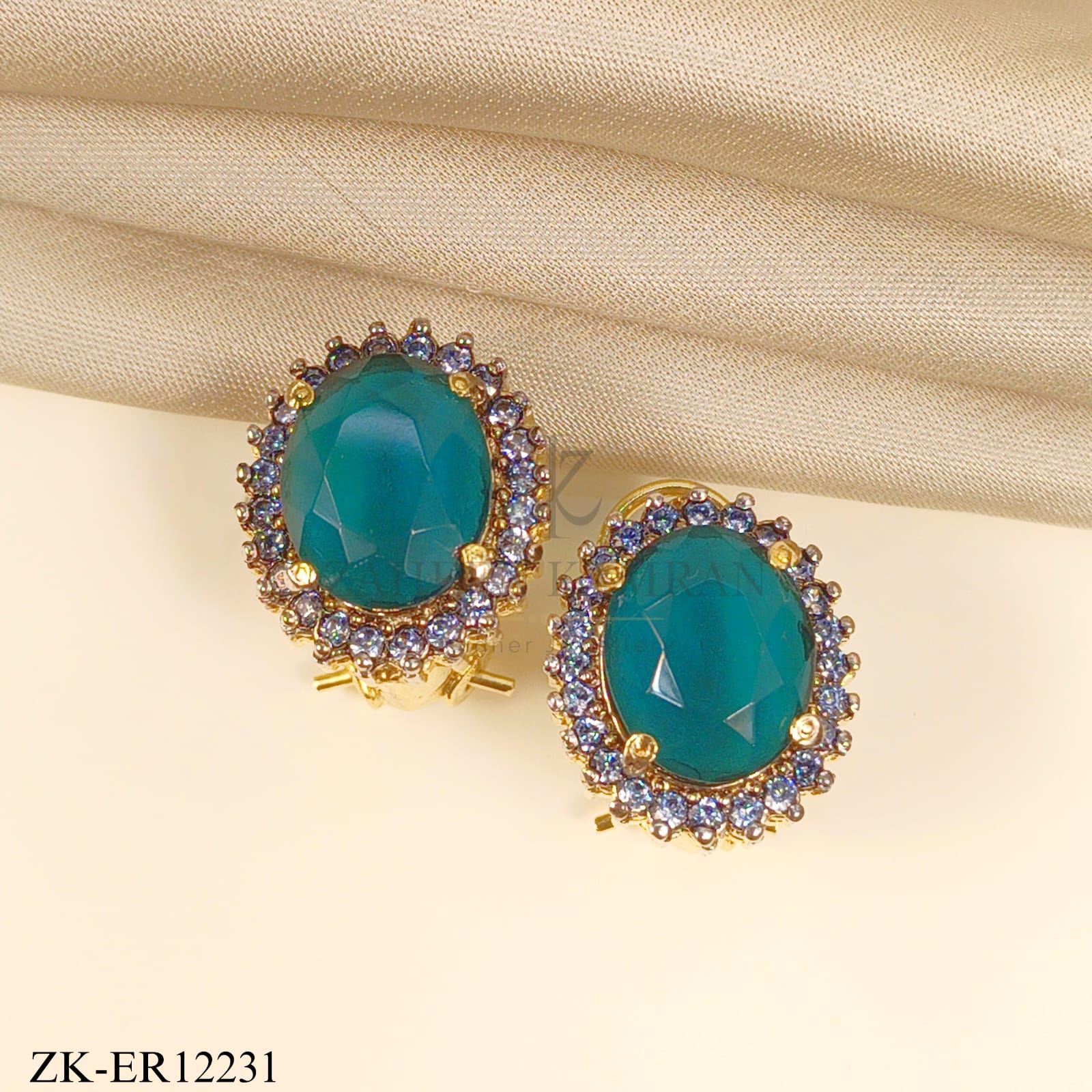 TEAL STONES EARRINGS