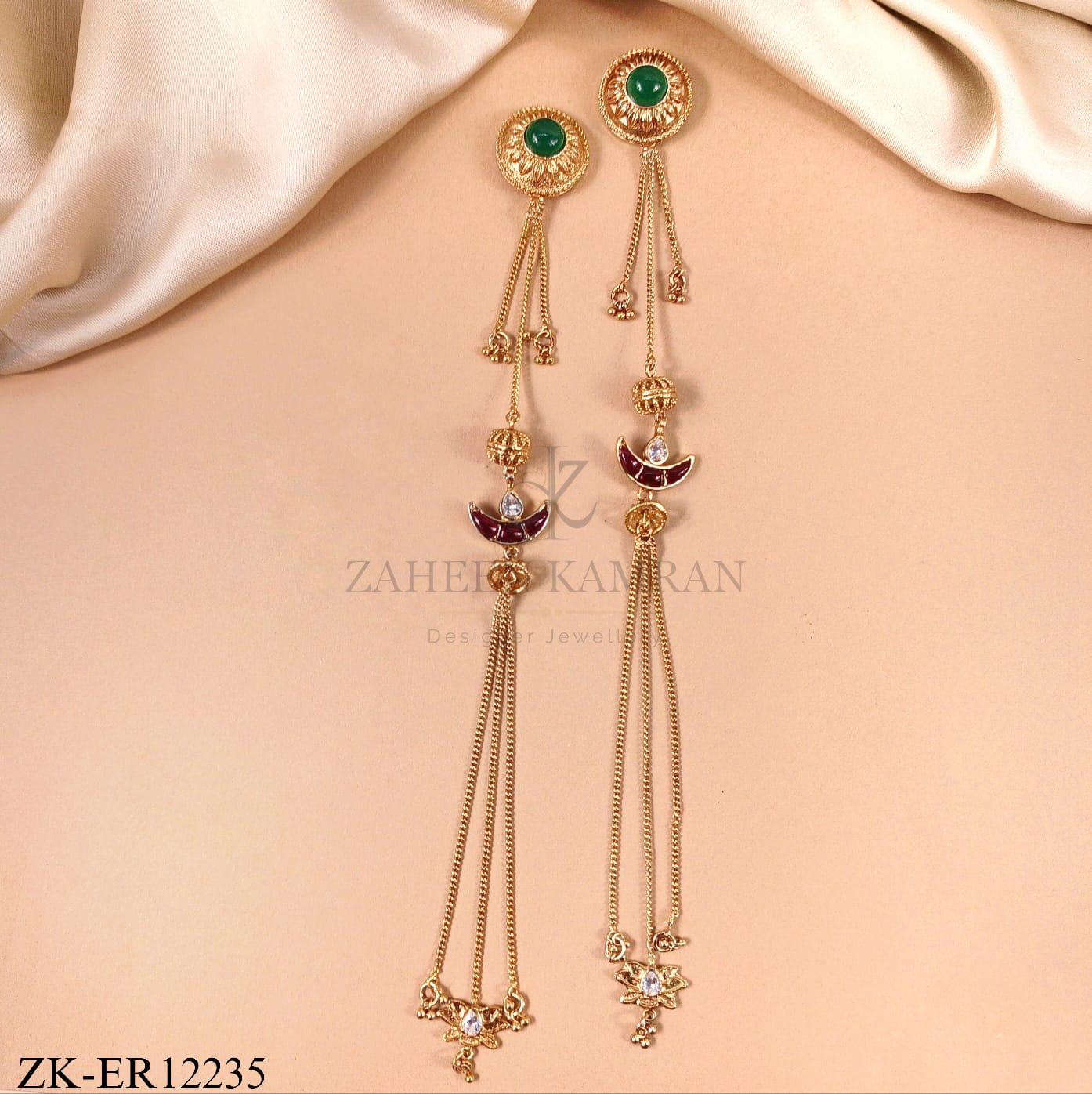 EMERALD LONG EARRINGS