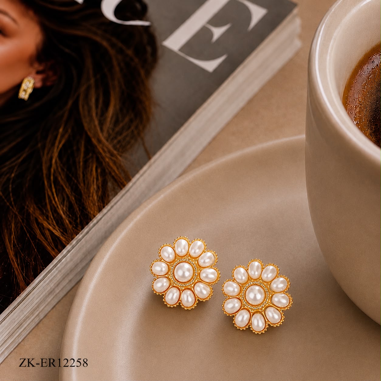 Pearl Floral Earrings